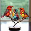 Bird Ornament Eye-catching Flat Shape Realistic Decorative Bright Color Bird Model Figurine Decoration Home Supplies