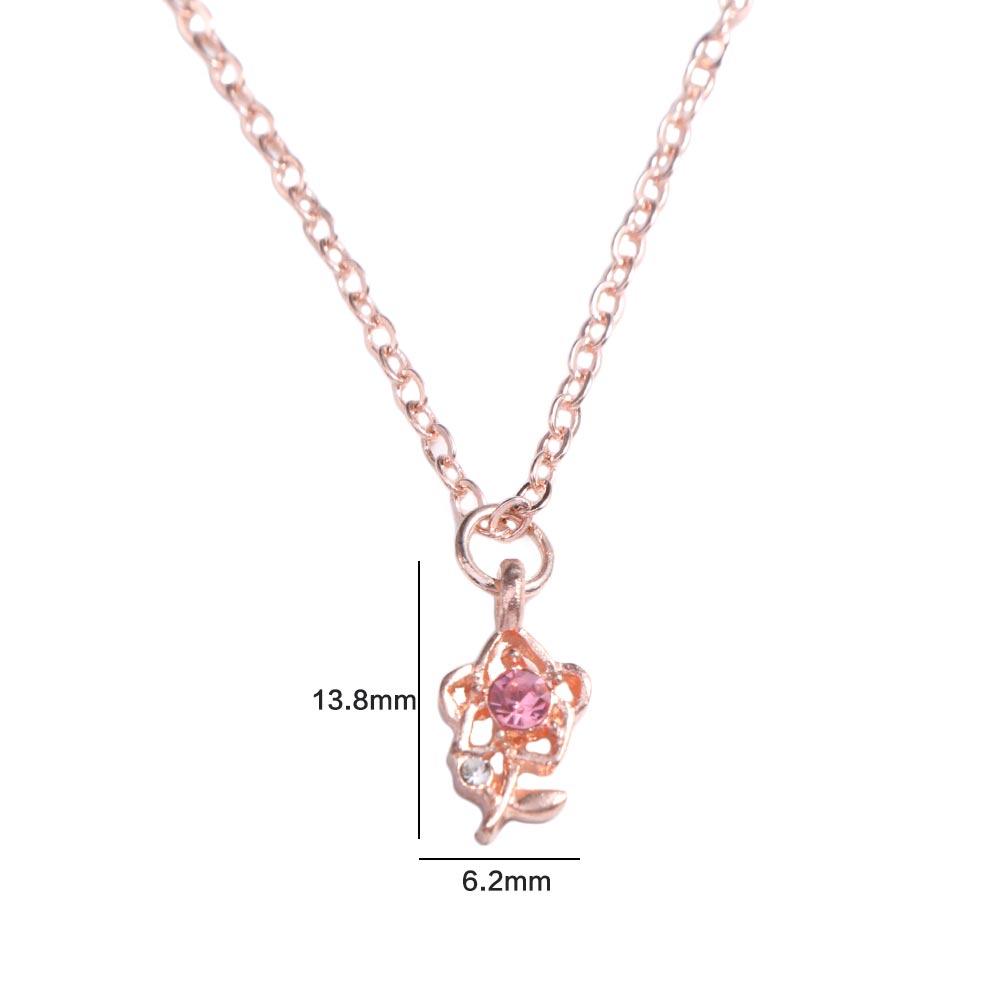 Romantic 3D Flower Choker Exquisite Clavicle Chain Sweet Pink Rose Necklace  Gift