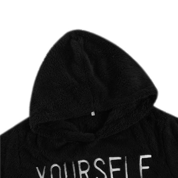 Осень-зима, толстовки, мужские пушистые теплые толстовки с вышивкой букв, модные свободные брендовые толстовки с капюшоном, мужские кофты