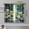 2pcs Lake View Curtains - Blackout Polyester Drapes with Serene Water and Lily Pad Design, Rod Pocket for Easy Hanging, Perfect
