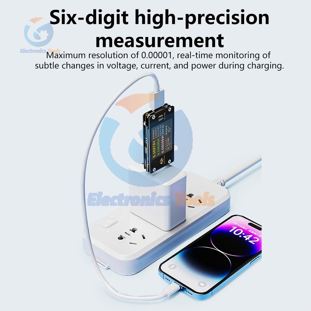 USB Power Meter Tester 1.77-inch HD Display Fast Charging PD QC 3.0 Protocol Automatic Detector Voltage Current Multi Tester