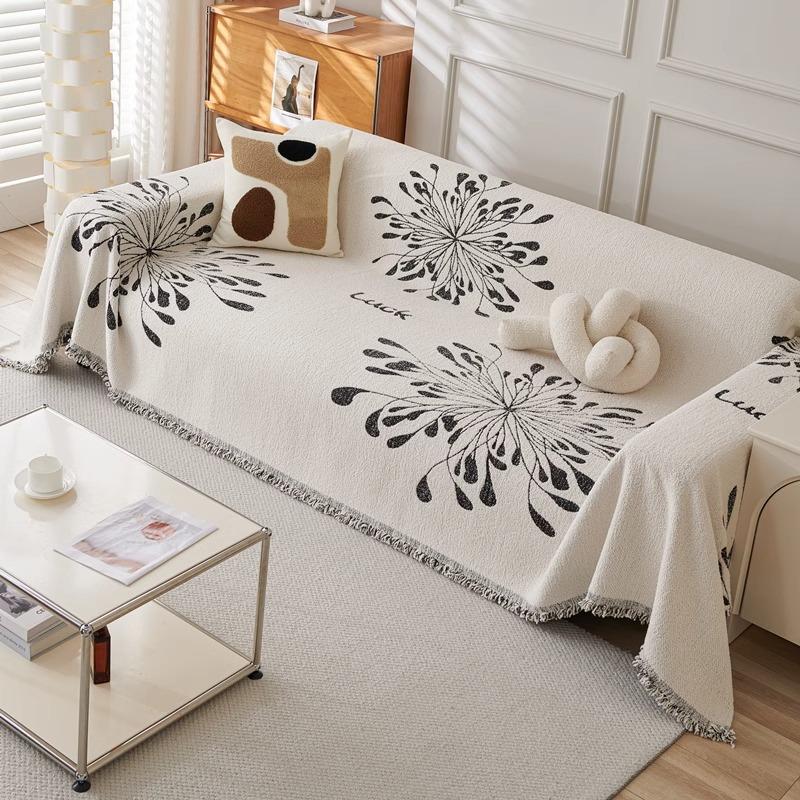 Осенне-зимний плотный однотонный плюшевый диванный чехол для полотенца, белый чехол для дивана, нескользящий цельный чехол для полотенца