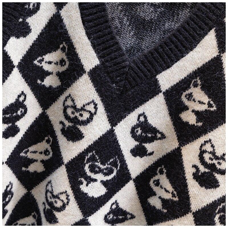 Женский вязаный жилет, осенне-зимний свитер, женский плед без рукавов, повседневный женский свитер с v-образным вырезом