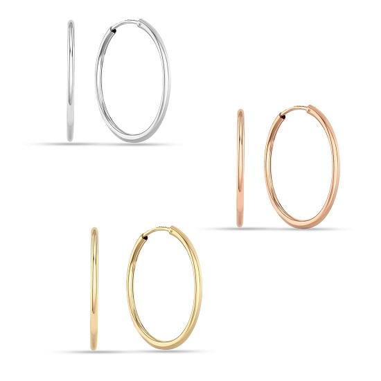 LeCalla S925 стерлингового серебра ювелирный набор из 3 пар бесконечных 3 цветов серьги-кольца для девочек подростков женщин 25 мм