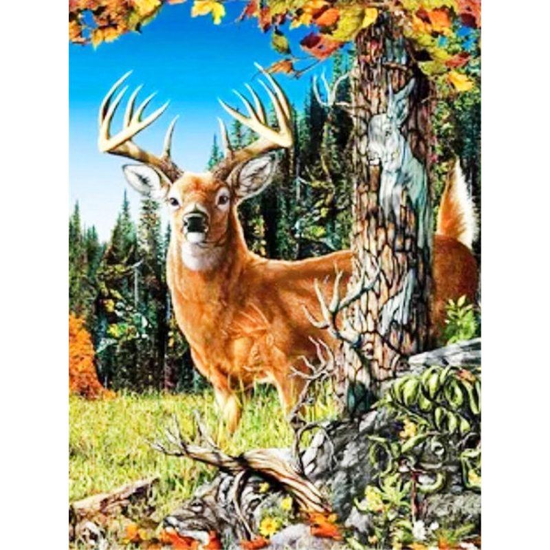 Полный комплект круглой алмазной вышивки Олень 5d Алмазная картина Мозаика Животные Ремесленные украшения дома