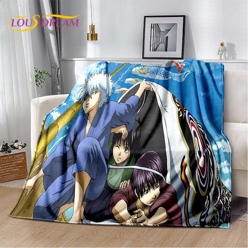 Anime Gintoki Kagura Gintama Soft Plush Blanket,Flannel Blanket Throw Blanket for Living Room Bedroom Bed Sofa Picnic Cover Kids