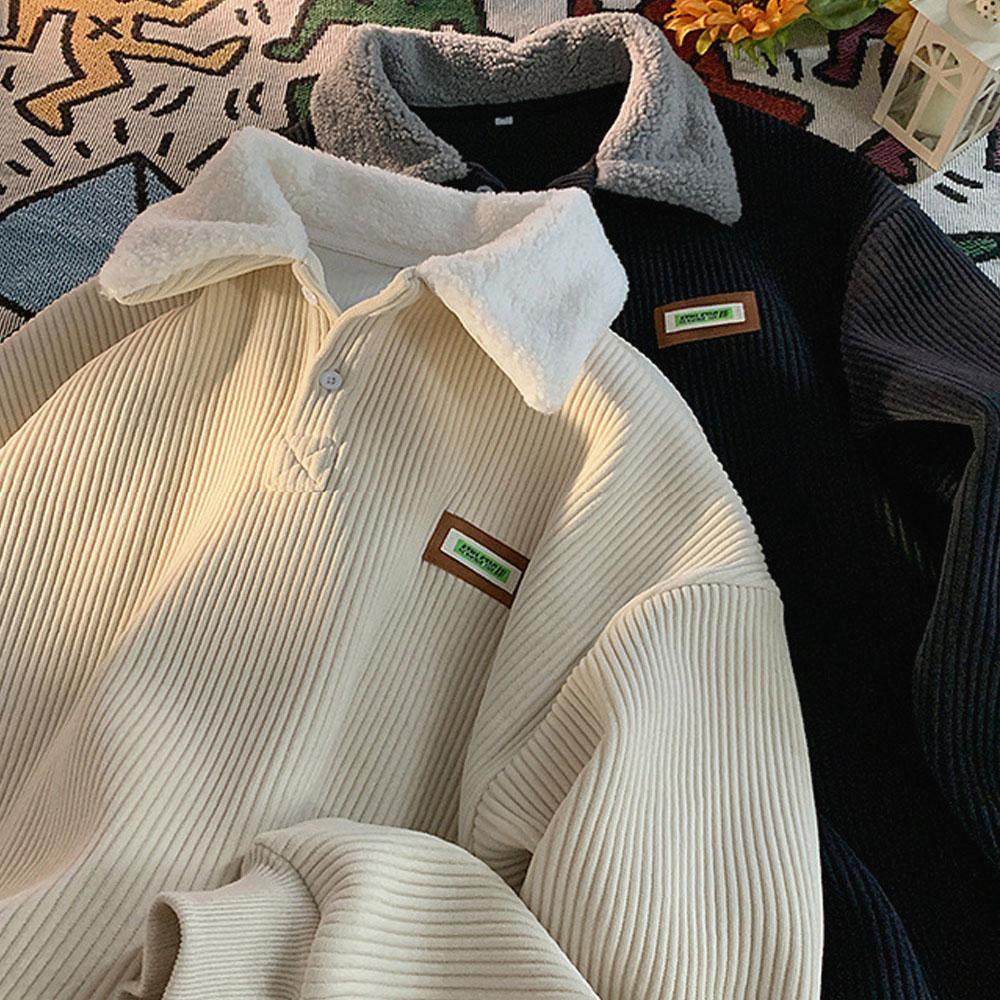 Мужские и женские рубашки поло Y2K Plus из бархата и вельвета, свитера, качественные зимние пуховики для мужчин, корейская осенняя одежда, толстовки