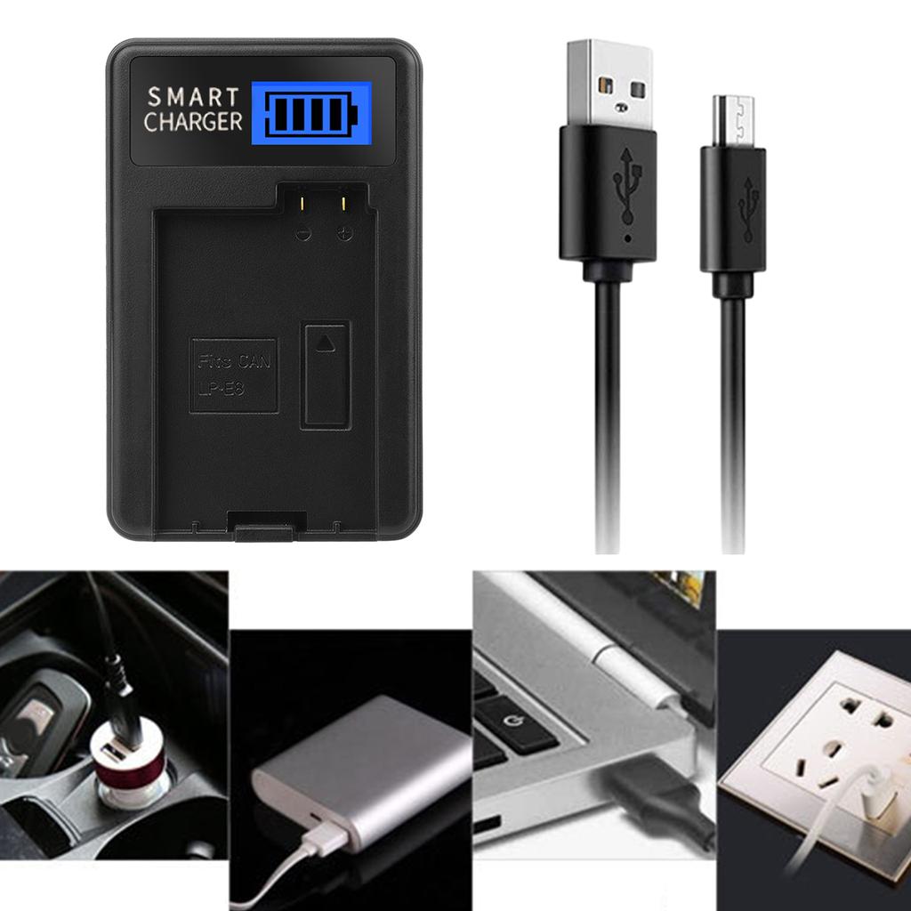 Зарядное устройство для аккумуляторов LP-E8 LPE8 LP E8 USB с ЖК-экраном, замена для EOS 550D EOS 600D EOS 650D EOS 700D