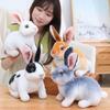 Kids Birthday Kawaii Rabbit Plush Toy Simulation Long Ears Rabbit Lifelike Animal Stuffed Doll Toys