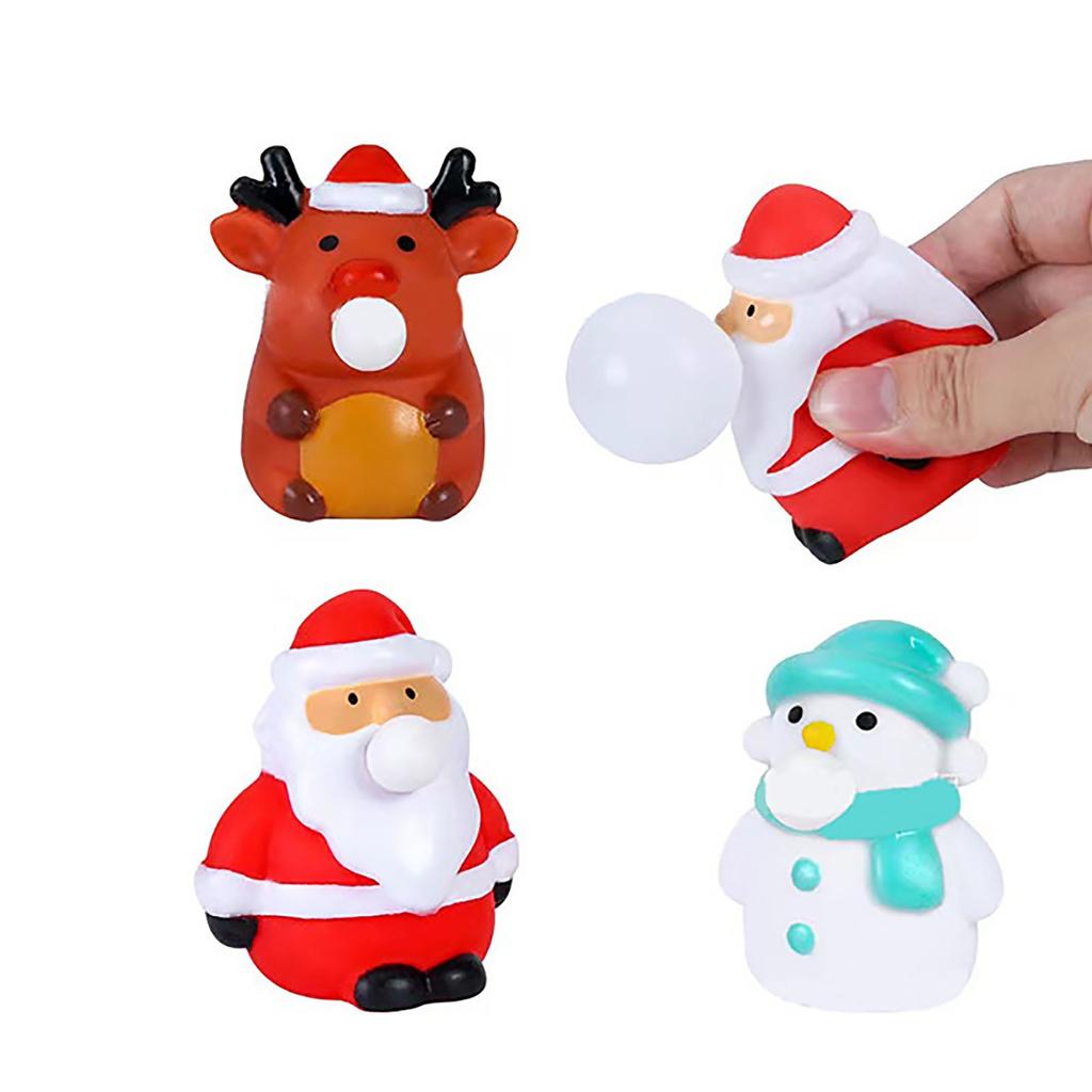 Cute Santa Claus Snowman Elk Squishes Toy Soft TPR Stress Relief Vent Toys Bubble Christmas Decompression Toy Christmas Gift