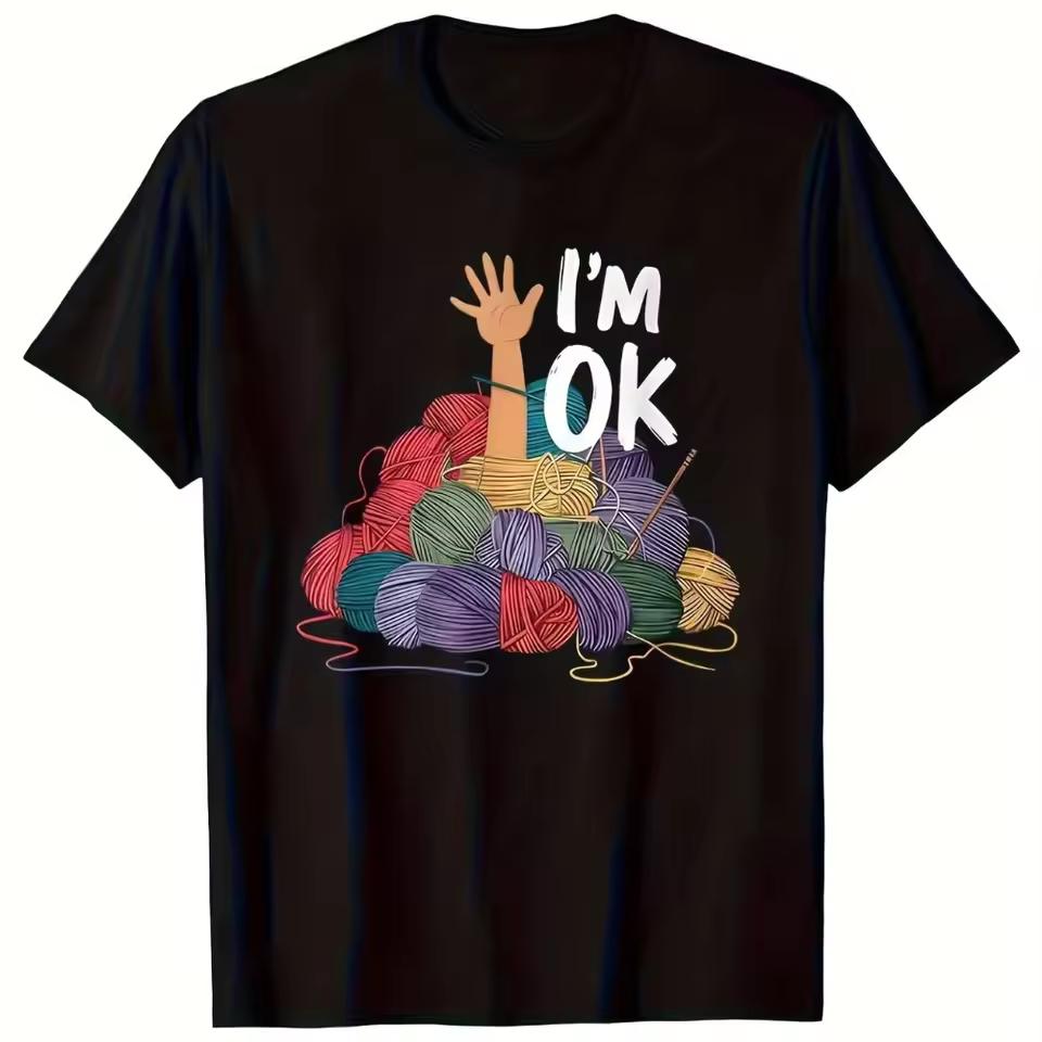 Streetwear Vintage I'm OK Graphic Men's Oversize T Shirt Tee Women Summer Top Punk Gothic Hipster Y2K Grunge Loose Short Sleeve