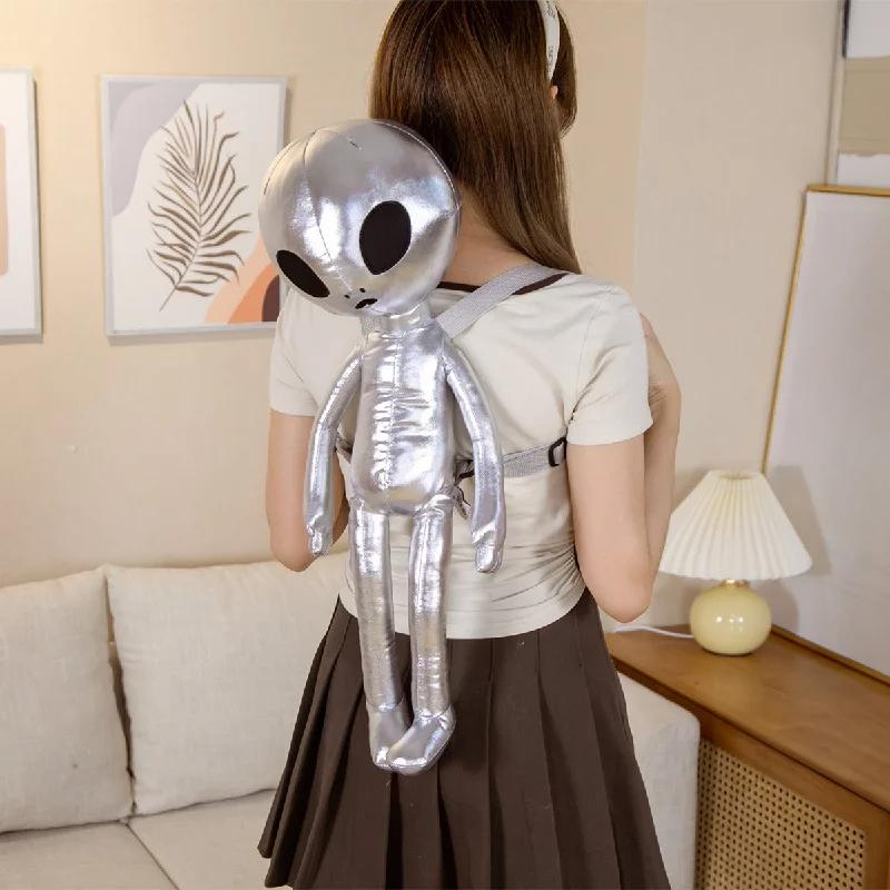 Творческий плюшевый рюкзак Alien, игрушки для детей, мягкая забавная внеземная сумка для мальчиков, школьная сумка, рождественский подарок