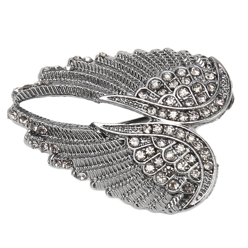 Angel Wing Brooch Pin Delicate Elegant Multilayer Plating Process Crystal Brooch for Blouse Jacket Coat Scarf Shawl