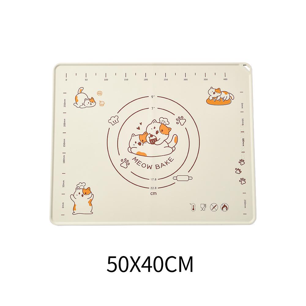 Противоскользящий коврик для замешивания и выпечки из пищевого силикона со скалкой и скребком