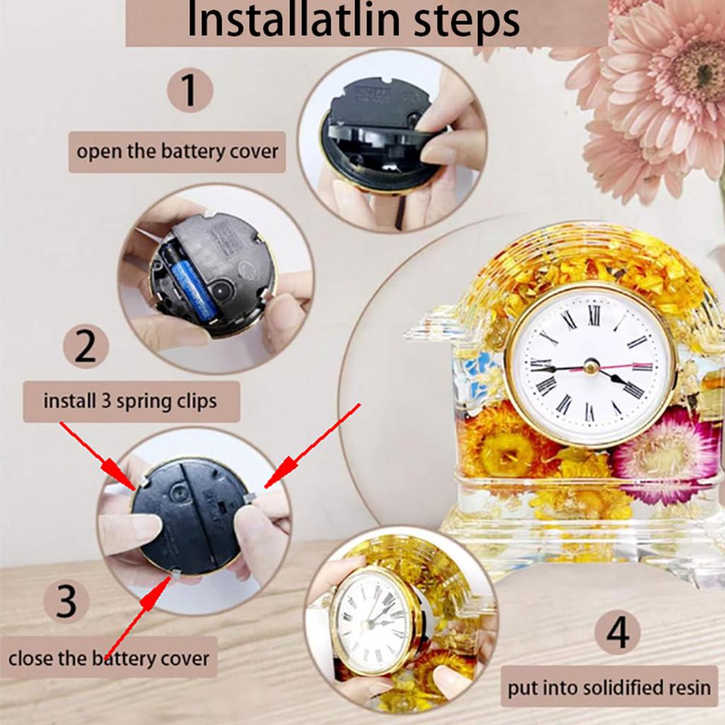 (65мм) Мини-кварцевый часовой механизм-вставка 2,56 дюйма с арабскими/римскими цифрами, сменный круглый кварцевый механизм, миниатюрные часы