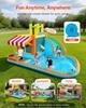 Inflatable Bounce House, 14.9 x 12.8 x 7.8 ft Inflatable Bounce House Water Slide, Bouncer Castle with Castle Bounces, Tall Slide, Splash Pool &