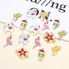 10pcs/lot Alloy Drop Oil Pendants Flower Alpaca Cactus Shaped Charm For DIY Fashion Christmas Necklace Earrings Jewelry Gifts