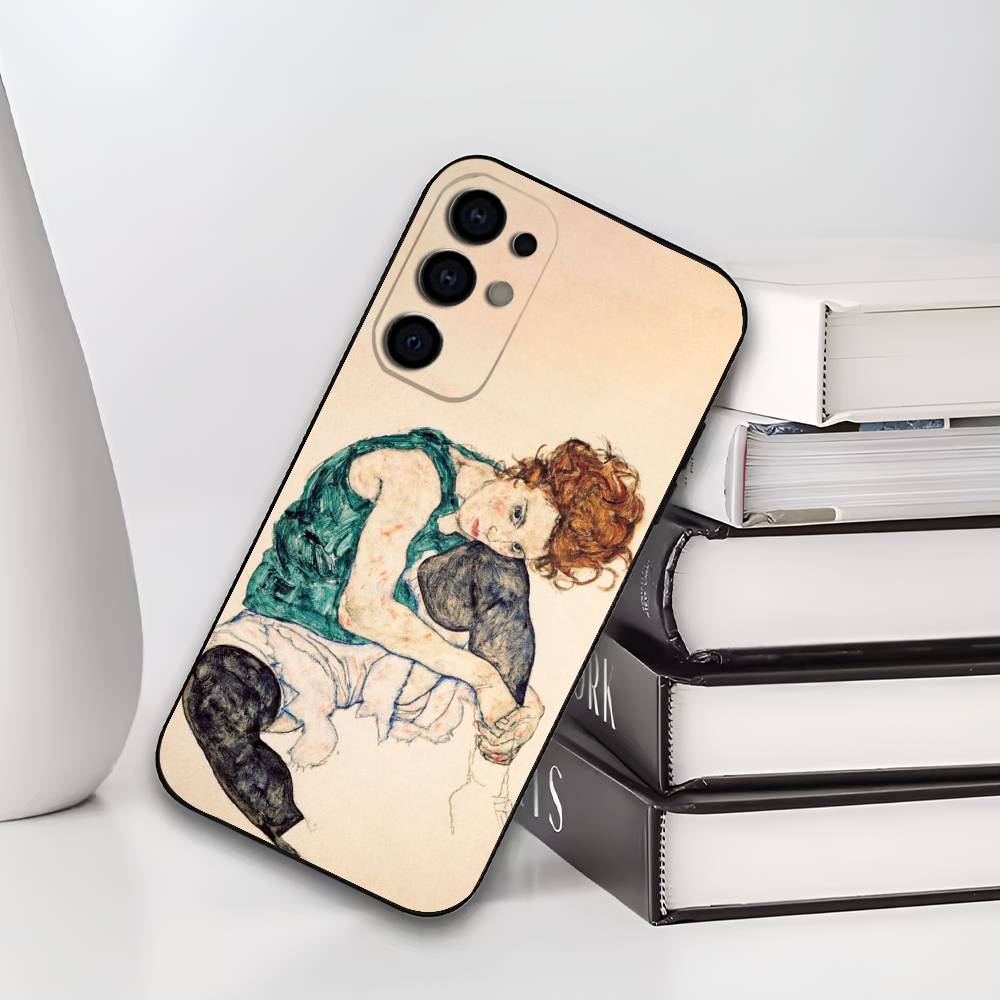 E-Egon S-Schiele Phone Case Silicone Soft For Samsung S25,S24,S21,S22,S23,S30,Ultra,S20,Plus,Fe,Lite
