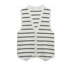Spring New All-Matching Slimming Inner Bottoming Shirt Sleeveless V Neck Knitting Stripes Vest 3519032