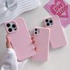 Ударопрочный Розовый Полупрозрачный Чехол для Телефона для iPhone 11 12 13 14 15 16 17 Pro Max Прочный Ультратонкий Защитный Силиконовый Мягкий Чехол