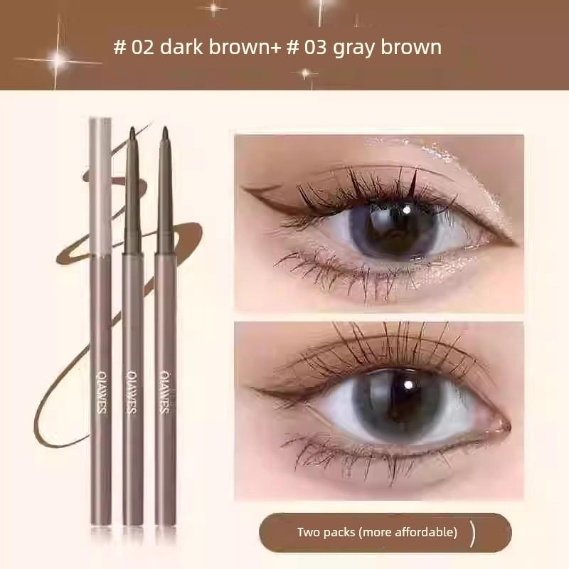Eyeliner Glue Pen Not Smudge Waterproof Sweat-Proof Long-Lasting Extremely Thin Eyelid down to Brown Eye Shadow Pen Newbie Beginner