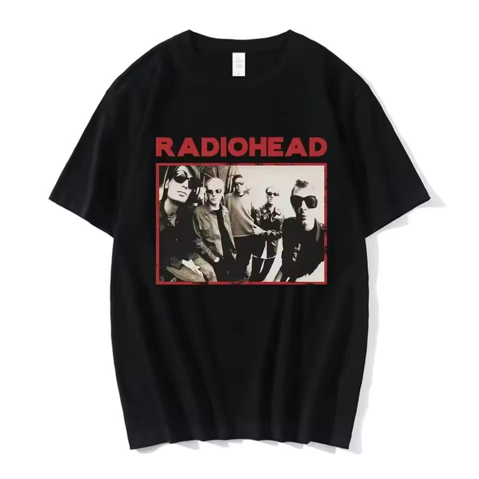 2026 Винтажные Классические Футболки Radiohead Тур по Северной Америке Рок Хип-Хоп Уличный Повседневный Харадзюку Унисекс Модная Футболка