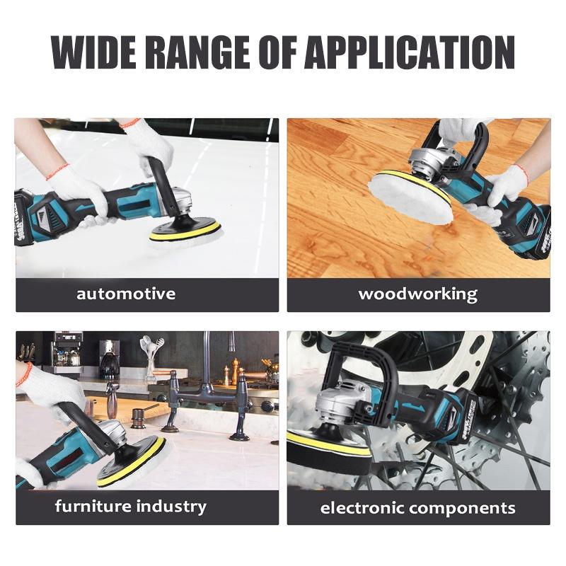 1600 Вт 388 ВФ 6 скоростей Новая бесщеточная электрическая полировальная машина Беспроводная полировальная машина для автомобиля Аккумуляторный шлифовальный инструмент