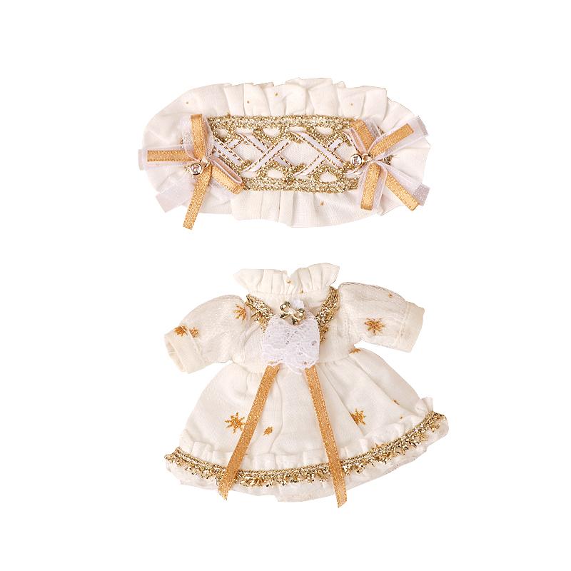 ob11 Baby White Bronzing Dress Set For ob11 obitsu 11 molly GSC 1/12 BJD Doll Accessories Clothing BJD Baby Clothes