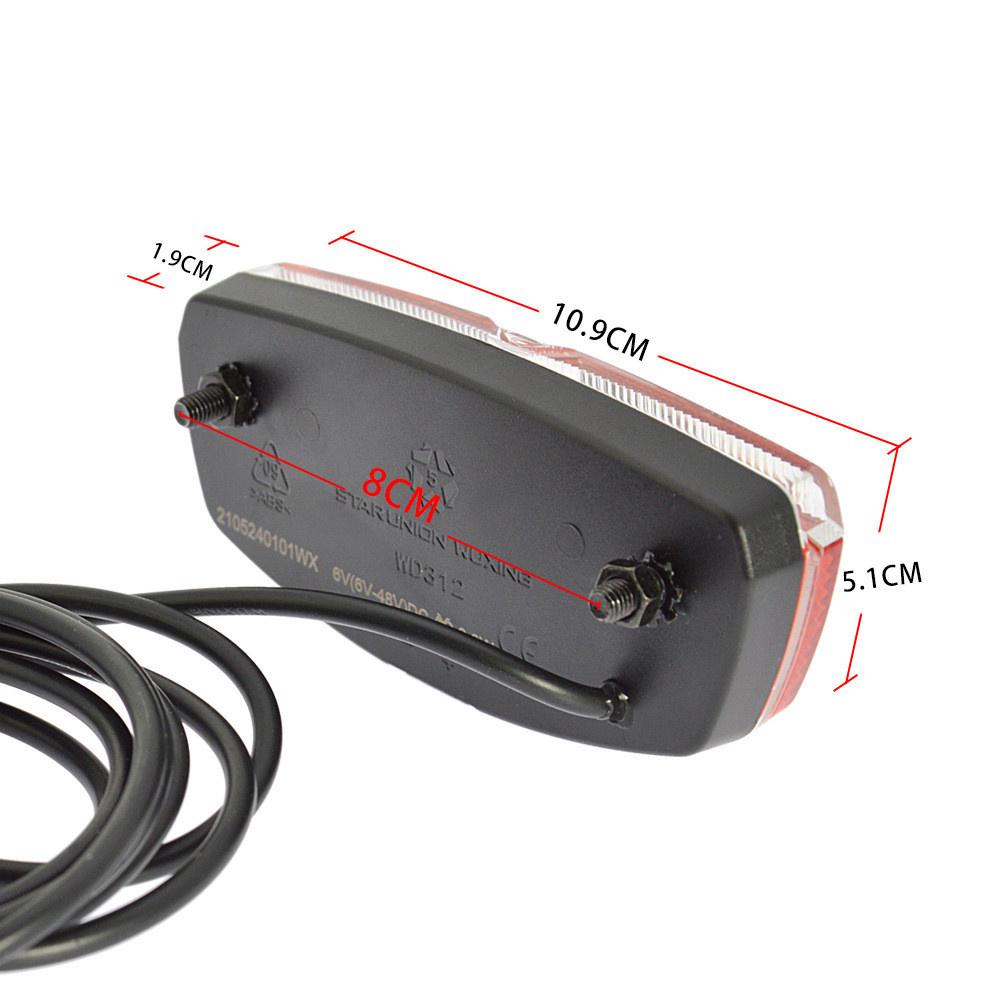 Задний фонарь для электровелосипеда 6-48 В, светодиодный задний фонарь для электровелосипеда, фонарь для ночной езды на открытом воздухе