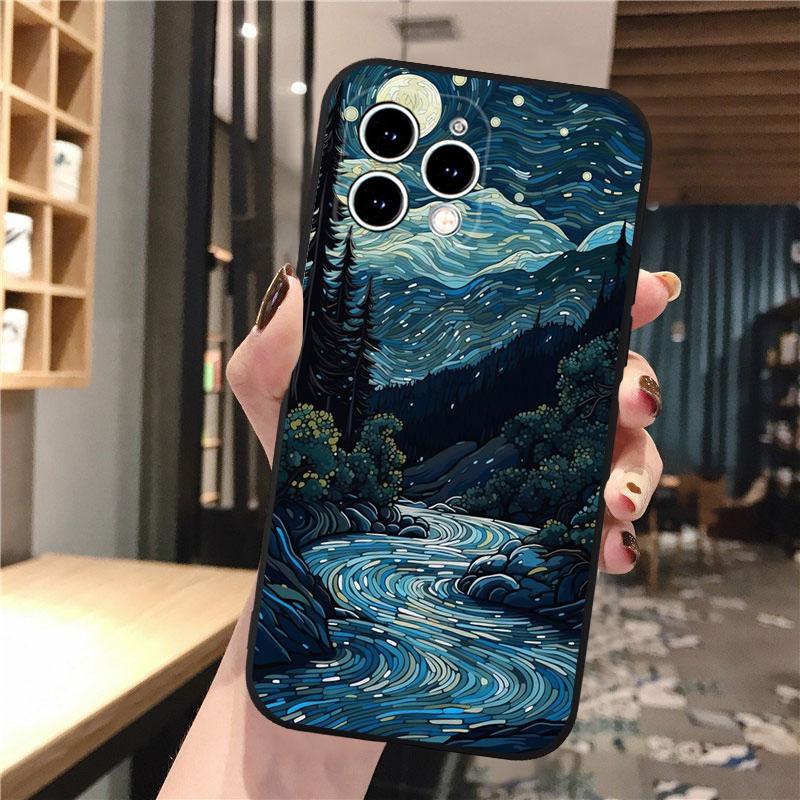 Чехол для телефона с изображением лунного ночного пейзажа для iPhone 15 14 Pro Max 13 12 11 Pro Max XSMax XR 12 13 mini 14 Plus Shell