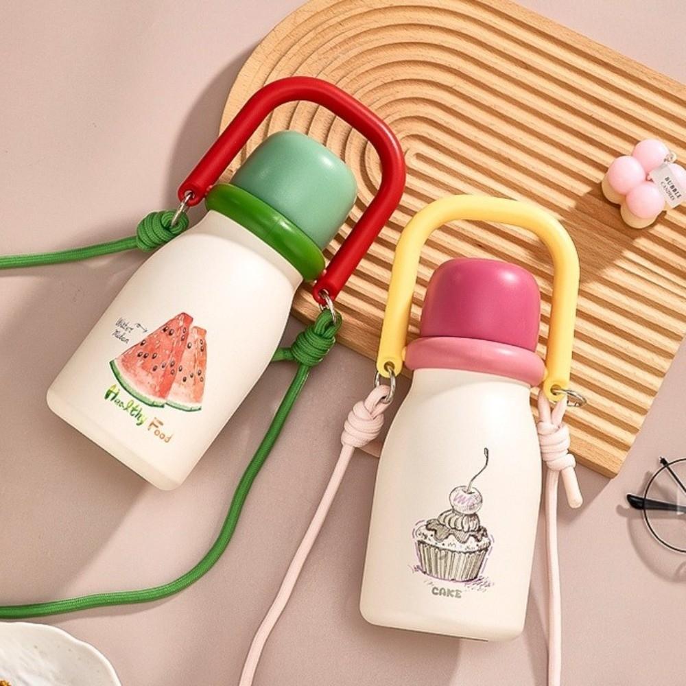 Double Drink Straw Stainless Steel Thermal Bottles Leak Proof Travel Thermal Cup Birthday Gifts