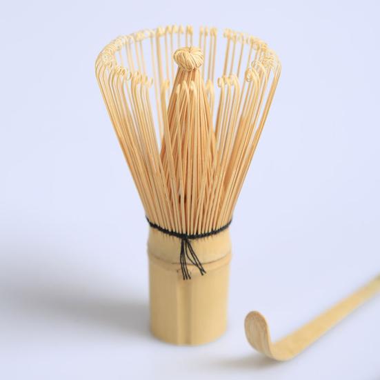 Bamboo Matcha Whisk with Tea Pick Teaspoon Handmade Traditional Japanese Chasen Stirring Brush for Matcha Tea Natural Bamboo Matcha Stirrer