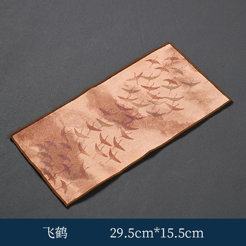 Полотенце для чая в китайском стиле, впитывающая тряпка, расписная ткань для чая, бытовые кухонные настольные коврики для уборки, салфетка, подставки, чистящая ткань