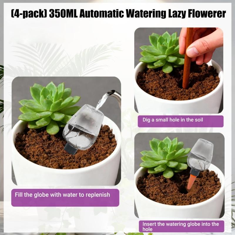 Прозрачные шары для полива растений на 14 дней Автоматический полив Регулируемые потоки Герметичные Широкие горлышки Легко наполнять