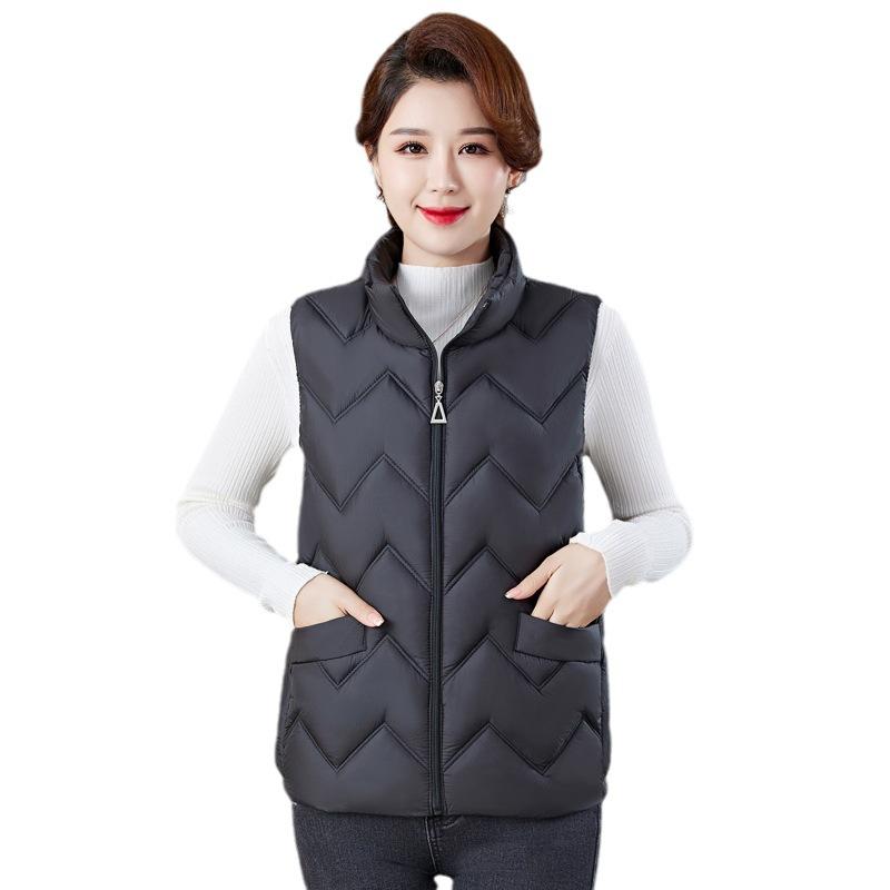 Женский зимний пуховый хлопковый жилет плюс размер, жилет с воротником-стойкой, повседневный женский теплый хлопковый жилет