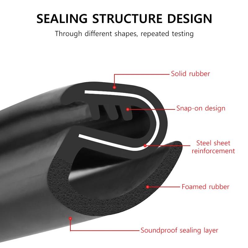 Уплотнительная лента для дверей автомобиля для Tesla Model Y Juniper Model 3 Highland 2025 Передняя и задняя дверь Водонепроницаемая резиновая деталь для снижения шума