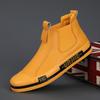 Leather Casual Boots for Men Fashion Yellow Mens High Top Shoes Leather Moccasins Comfortable Loafers Men Shoes Ankle Boots