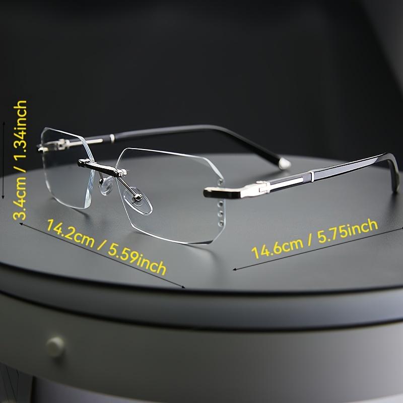 Men Anti Blue Light Computer Glasses Frameless Square Diamond Cut Edge Fashion Women Glasses Very Suitable for Hiking