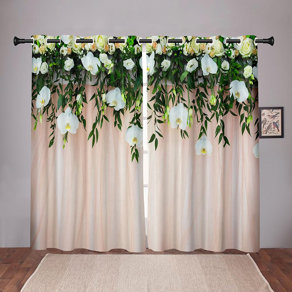 Thick 90% Shading Colorful Flawer Floral Girl Blackout Window Curtains For Kids Bedroom Living Room Bathroom Kicthen Door Home