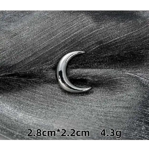 Versatile Geometric Curved Suit Shirt Accessories Fashionable Alloy Brooch Pin Fahsion Luxury Men Brooches Creative Metal Moon