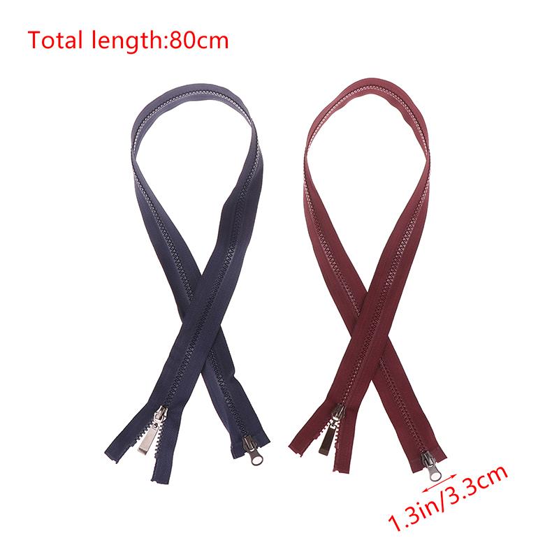 80Cm Resin Zipper 13Colors Double Sliders Open-End Zippers For Sewing Jacket Coat Zips Repair Kit Diy Bag Clothing Accessories