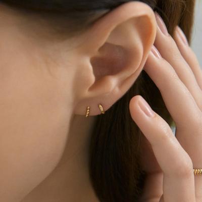 Серьги-гвоздики MIAF 14K с замком-защелкой