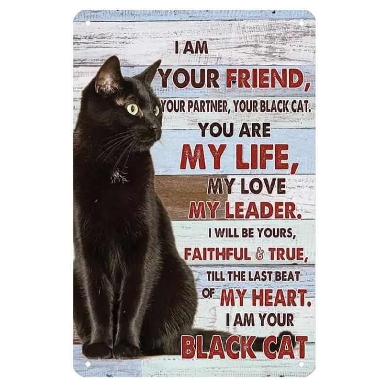 New Vintage Siamese Cat I Am Your Friend Your Partner Your Cat Funny Metal Tin Sign Wall Decor Man Cave Bar Retro Metal Vintage