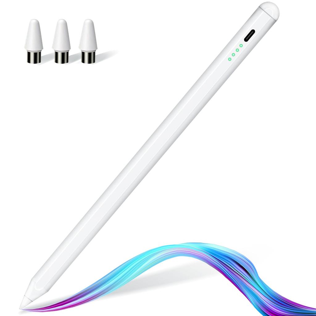 Stylus Pen for iPad 2018-2025 & Android, 10 Min Charge, Tilt & Palm Rejection, Compatible with iPad 6th-11th/Air 3-5/Mini 5-6/Pro 11"/12.9"/13" M4