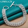 925 Sterling Silver Multi Circle Bracelet For Women Fashion Wedding Party Charm Jewelry