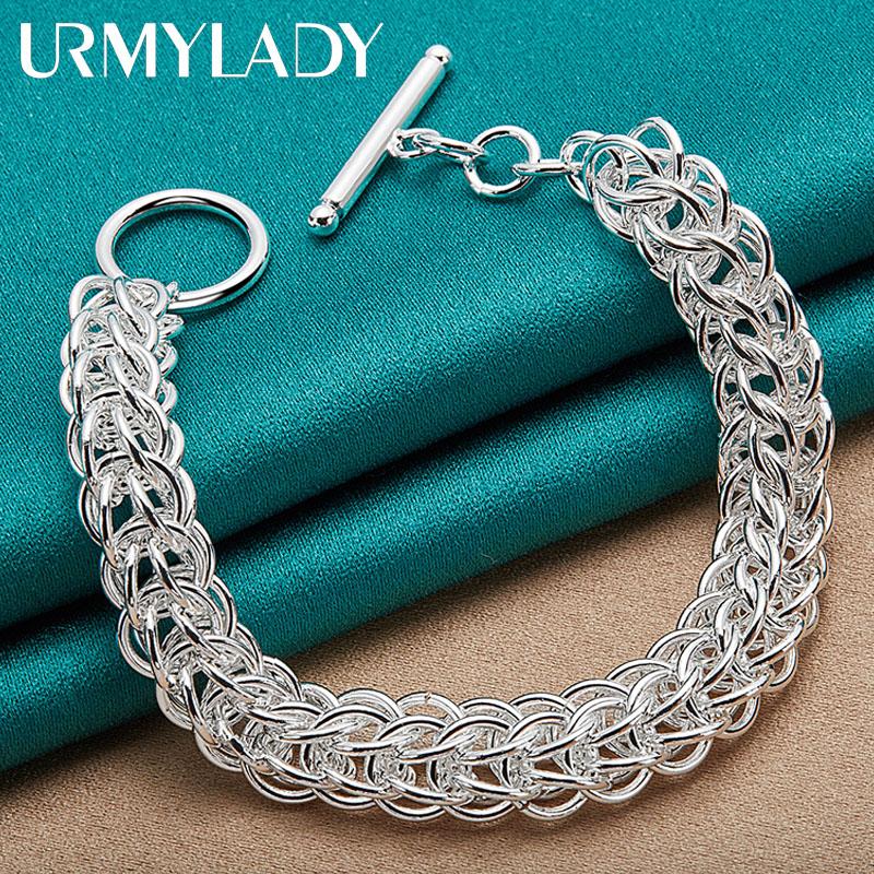 925 Sterling Silver Multi Circle Bracelet For Women Fashion Wedding Party Charm Jewelry