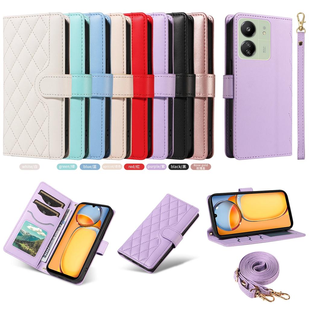 Кошелек-сумка через плечо с отделениями для карт, кожаный чехол для Xiaomi Redmi Note 13 Pro Plus 13C 12 11 12T 11 POCO X6 5G 13T, чехол-книжка с ремешком