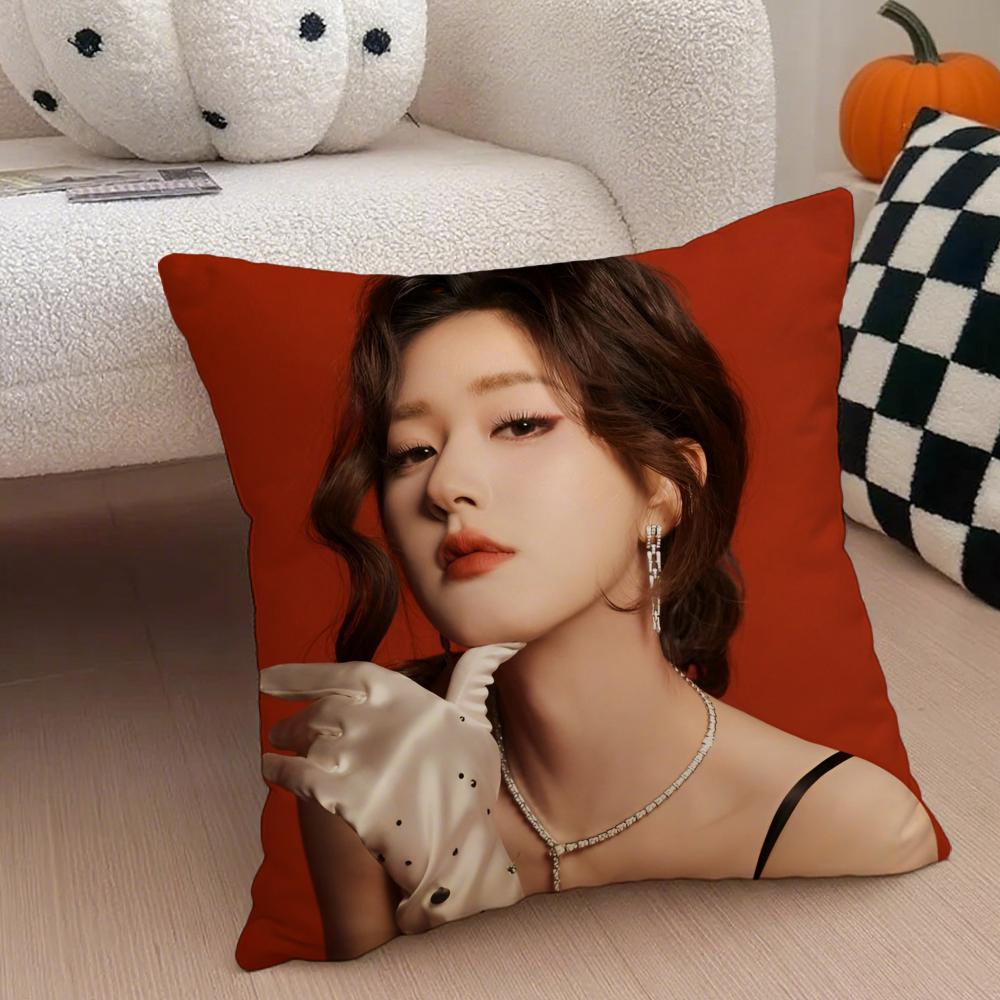 Cute Talented Chinese Beautiful Actress RRosy Cushion Cover Throw Pillow Cover Hidden Button Durable Polyester Chair Cushion