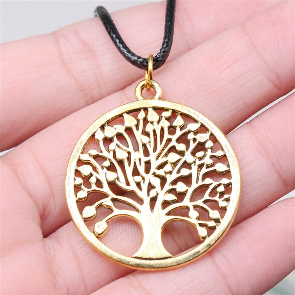 Ожерелье из кожи «Дерево жизни» 45 см, мужское украшение, свадебная годовщина, эстетические аксессуары
