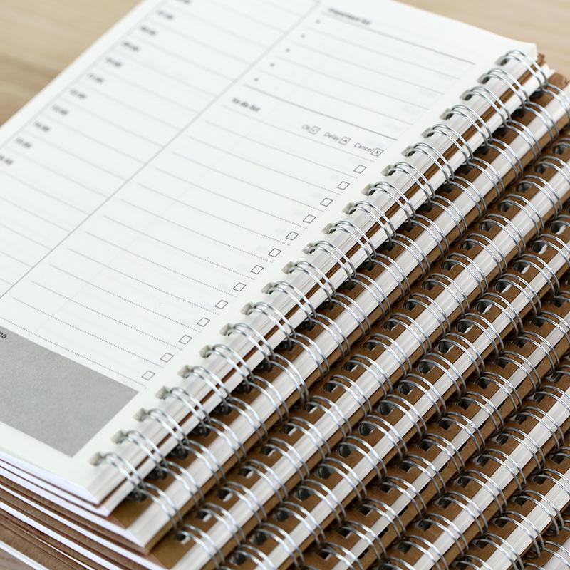 Kraft Cover Paper Notebook Portable Agenda Time Table To Do Check List Daily Planner Office A6830